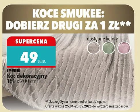 Koc dekoracyjny promocja w Biedronka