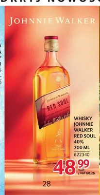 Whisky Johnnie Walker Red Soul 40% promocja w Selgros