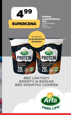 Pudding wysokobiałkowy Arla czekoladowy promocja w Netto