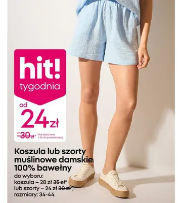 Szorty muślinowe damskie 100% bawełny promocja w Pepco