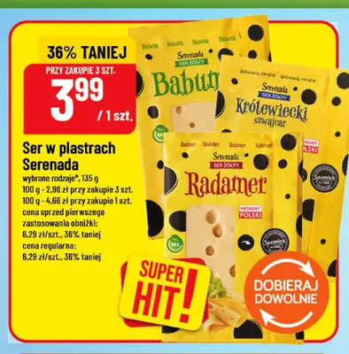 Ser żółty w plastrach Serenada Królewiecki promocja w POLOmarket