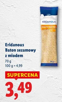 Baton sezamowy z miodem Eridanous promocja w Lidl