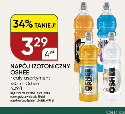Napój izotoniczny Oshee promocja w Chata Polska