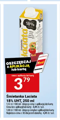 Śmietanka Łaciata UHT 18% promocja w Twój Market