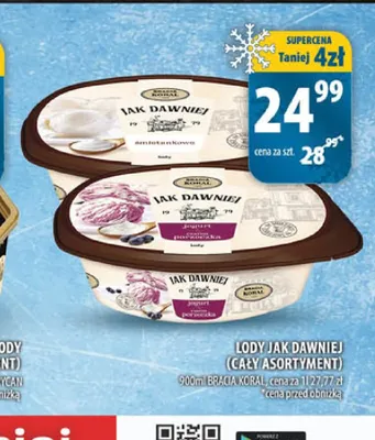 Lody Bracia Koral Jak Dawniej jogurt z czarną porzeczką promocja w Arhelan