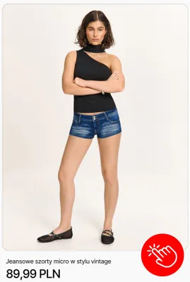 Szorty jeansowe micro w stylu vintage Cropp promocja w Cropp