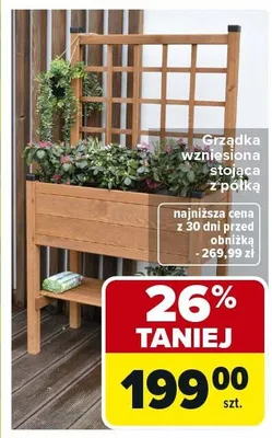 Grządka wzmiesiona stojąca z półką promocja w Carrefour