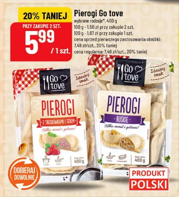 Pierogi Go trove wybrane rodzaje promocja w POLOmarket