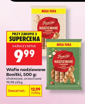 Wafle nadziewane Bonitki orzechowe promocja w Biedronka