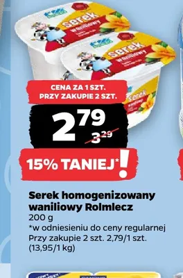 Serek homogenizowany waniliowy Rolmlecz promocja w Netto