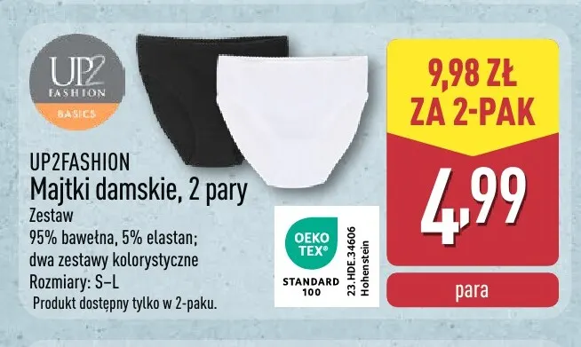 Majtki damskie 2-pak Up2fashion promocja w Aldi