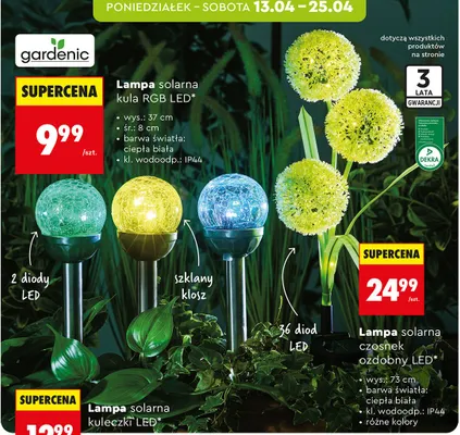 Lampa solarna kula RGB LED promocja w Biedronka