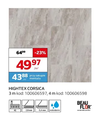 Wykładzina elastyczna Hightex Corsica Beau Flor promocja w Komfort