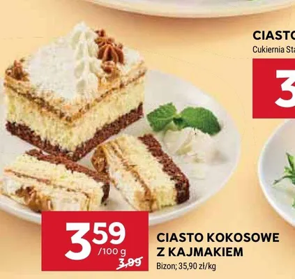 Ciasto kokosowe z kajmakiem Bizon promocja w Stokrotka