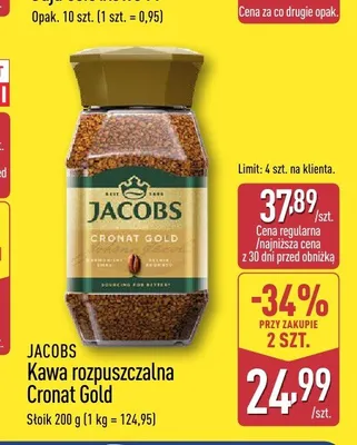 Kawa rozpuszczalna Jacobs Cronat Gold promocja w Aldi