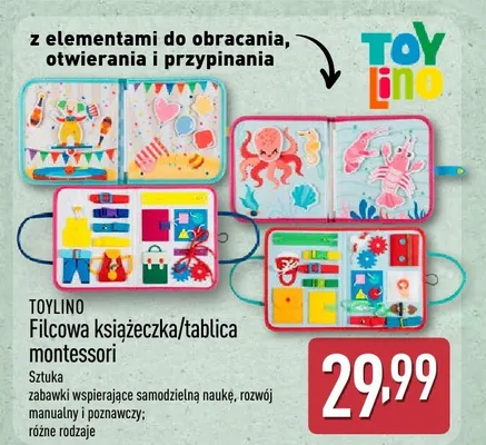 Filcowa książeczka/tablica montessori  promocja w Aldi