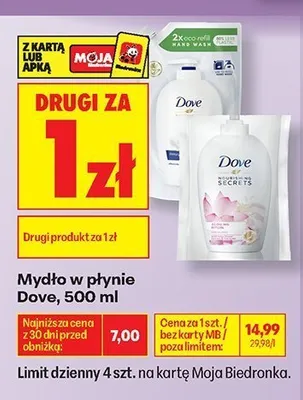Mydło w płynie Dove Nourishing Secrets promocja w Biedronka