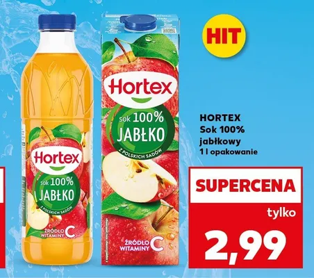Sok 100% jabłkowy Hortex karton promocja w Kaufland