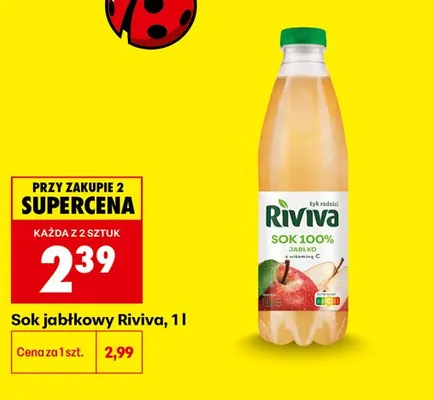 Sok jabłkowy Riviva promocja w Biedronka