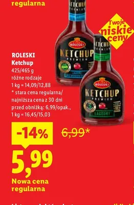 Ketchup Premium pikantny Roleski promocja w Lidl