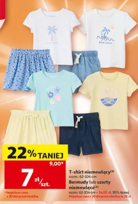 Bermudy niemowlęce Inextenso rozm. 62-104cm promocja w Auchan