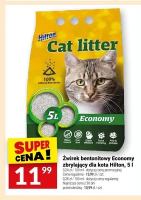 Żwirek bentonitowy Economy zbrylający dla kota Hilton promocja w Twój Market