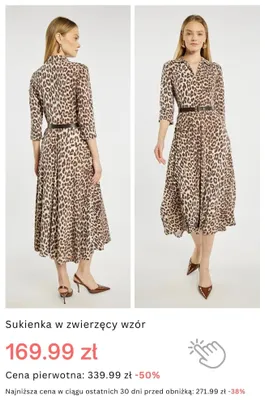 Sukienka damska w zwierzęcy wzór promocja w Monnari