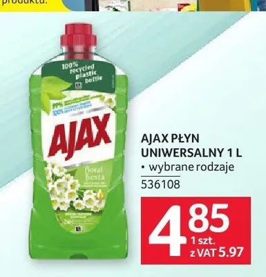 Płyn uniwersalny Ajax promocja w Selgros