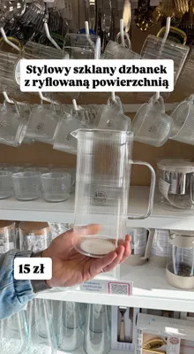 Szklany dzbanek z ryflowaną powierzchnią promocja w Pepco