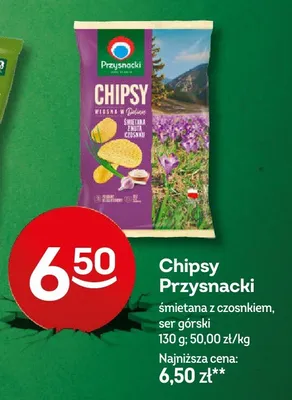 Chipsy Przysnacki śmietana z czosnkiem promocja w Żabka