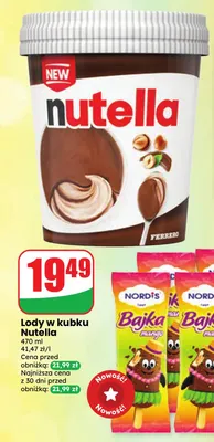 Lody w kubku Nutella promocja w Dino