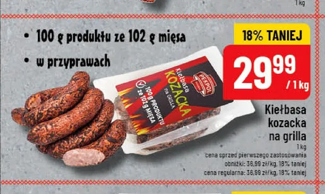 Kiełbasa kozacka na grilla Pekpol promocja w POLOmarket