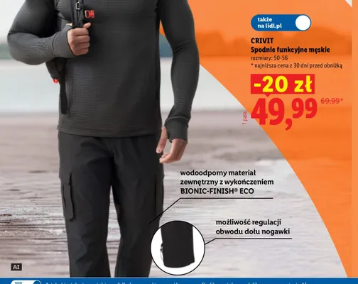Spodnie funkcyjne męskie Crivit promocja w Lidl