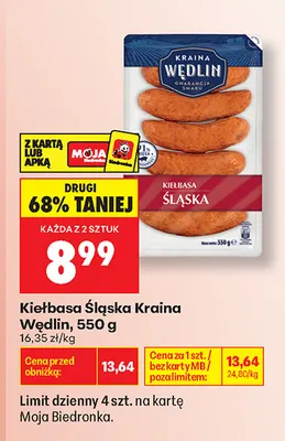 Kiełbasa Śląska Kraina Wędlin promocja w Biedronka