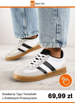 Sneakersy typu tenisówki z ozdobnymi przeszyciami Born2be promocja w Born2be