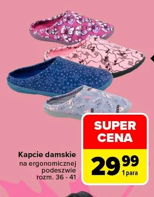 Kapcie damskie na ergonomicznej podeszwie TEX promocja w Carrefour