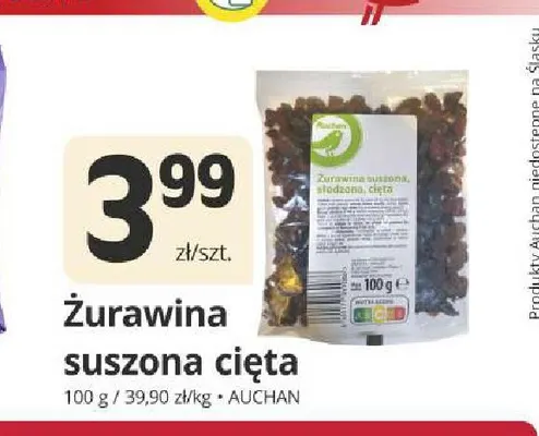 Żurawina suszona cięta Auchan promocja w Marketvita