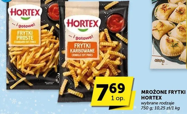 Mrożone frytki i gotowe Fritki proste, Frytki karbowane promocja w Groszek