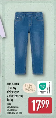 Jeansy dziecięce z elastyczną talią Lily & Dan promocja w Aldi