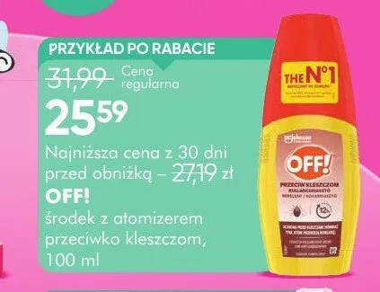 Środek z atomizerem przeciwko kleszczom Off! promocja w Super-Pharm