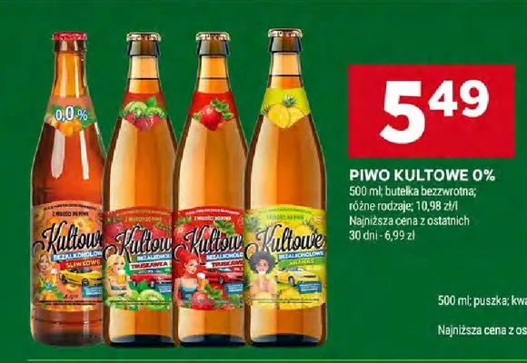 Piwo bezalkoholowe Kultowe 0% promocja w Stokrotka