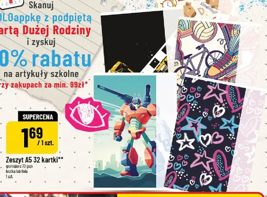 Zeszyt A5 32 kartki linia promocja w POLOmarket