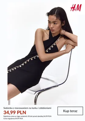 Sukienka z mocowaniem na karku i zdobieniami H&M promocja w H&M