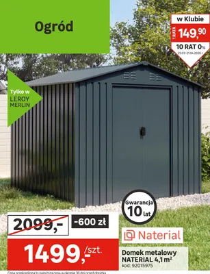 Domek metalowy NATERIAL 4,1 m² promocja w Leroy Merlin