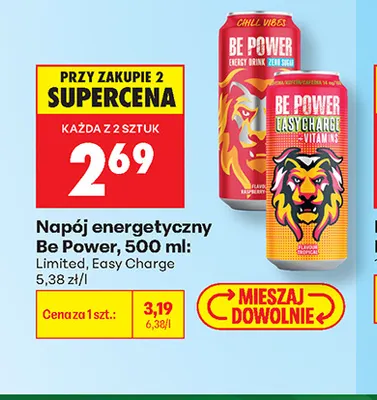 Napój energetyczny Be Power Easy Charge promocja w Biedronka