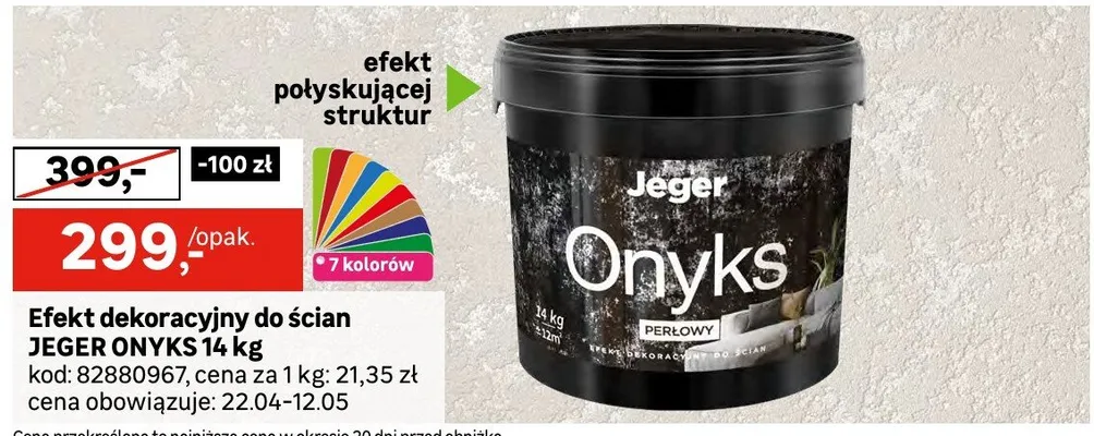 Efekt dekoracyjny do ścian JEGER ONYKS 1,4kg promocja w Leroy Merlin