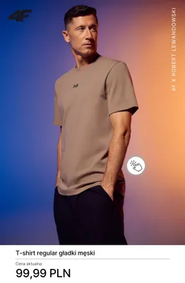 T-shirt regular gładki męski 4F promocja w 4F