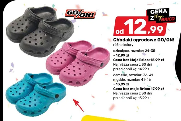 Chodaki ogrodowe męskie GO/ON! promocja w Bricomarche