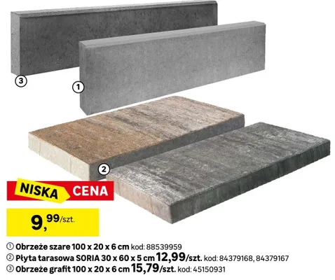 Obrzeże szare 100x20x6cm promocja w Leroy Merlin