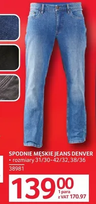 Spodnie męskie jeans Denver promocja w Selgros